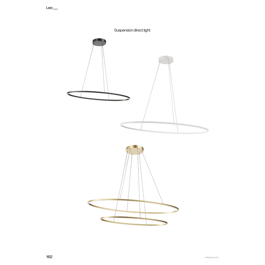 Redo 01-3340 - LED димируем полилей на кабел LEO LED/67W/230V 3000/4000K CRI 90 60x130 cm бял