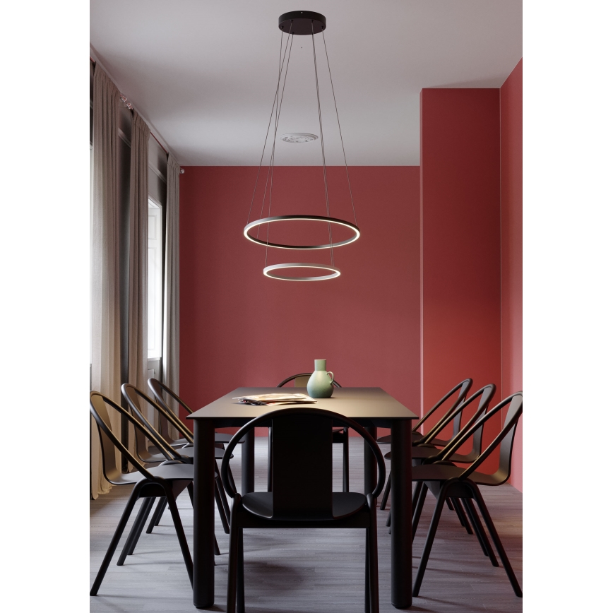 Redo 01-3343 - LED димируем полилей на кабел LEO LED/115W/230V 3000/4000K CRI 90 60x130 cm черен