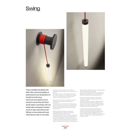 Redo 01-3363 - Димируема стенна лампа SWING LED/16W/230V 3000/4000K CRI 90 бяла