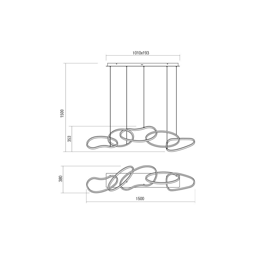Redo 01-3392 - Димируем LED полилей на кабел BIAS LED/120W/230V 3000/4500/6500K CRI 90 златен