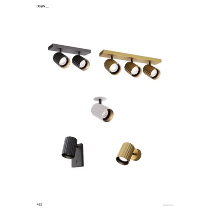 Redo 01-3403 - Точково осветително тяло DELPHI 2xGU10/7W/230V, черно