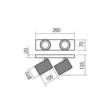 Redo 01-3403 - Точково осветително тяло DELPHI 2xGU10/7W/230V, черно