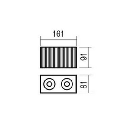 Redo 01-3412 - Точково осветително тяло DELPHI 2xGU10/7W/230V 16,1x8,1 cm черно