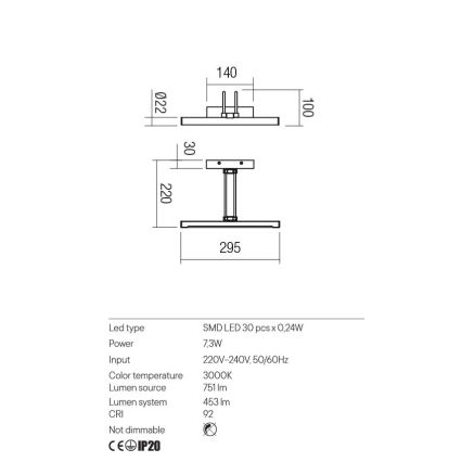 Redo 01-3468 - LED Лампа за картина IKON LED/7,3W/230V 29,5 см CRI 92 бял