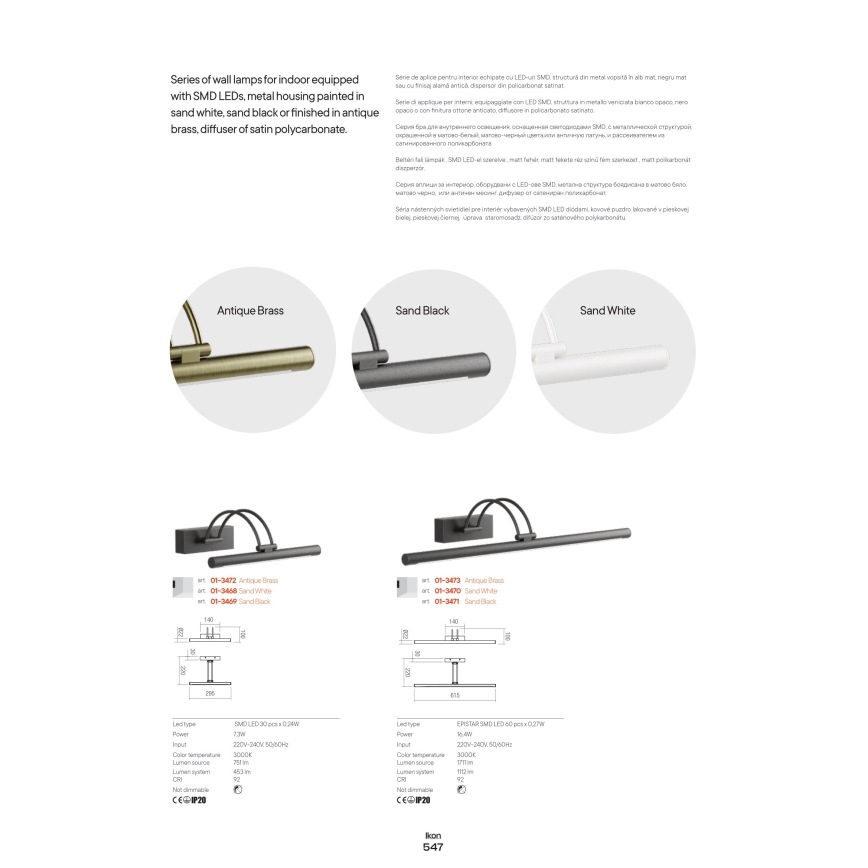 Redo 01-3469 - LED Лампа за картина IKON LED/7,3W/230V 29,5 см CRI 92 черен