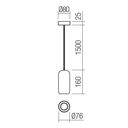 Redo 01-3474 - Пендел BOOM 1xGU10/10W/230V Ø 7,6 см черен