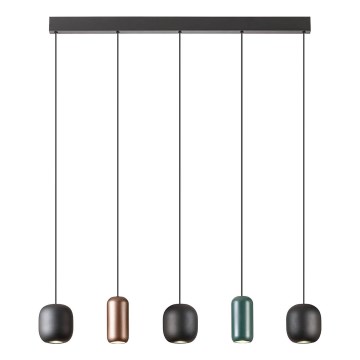 Redo 01-3481 - Пендел BOOM 5xGU10/10W/230V черен/зелен/кафяв