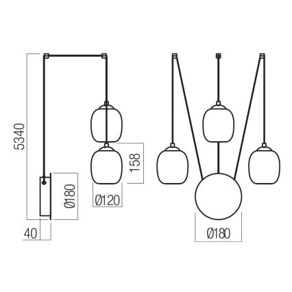 Redo 01-3485 - Димируема LED стенна лампа KHADI 3xLED/5,5W/230V CRI 90 Ø 12 см черна/опушена