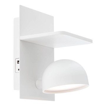 Redo 01-3491 - LED Стенен спот SEIBI LED/7W/230V USB CRI 90 бял