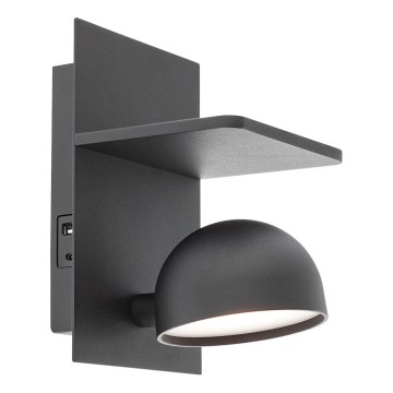 Redo 01-3491 - LED Стенен спот SEIBI LED/7W/230V USB CRI 90 черен