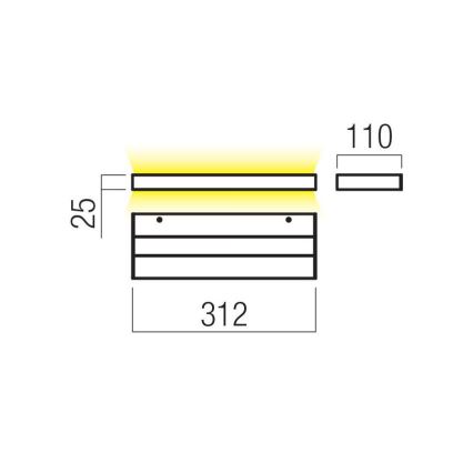 Redo 01-3553 - LED аплик SEED LED/15W/230V черен