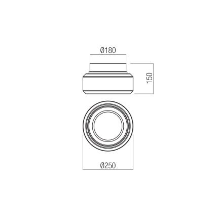 Redo 01-3588 - LED Плафониера SOLERA LED/18W/230V Ø 25 см CRI 93 3000/4000K сив