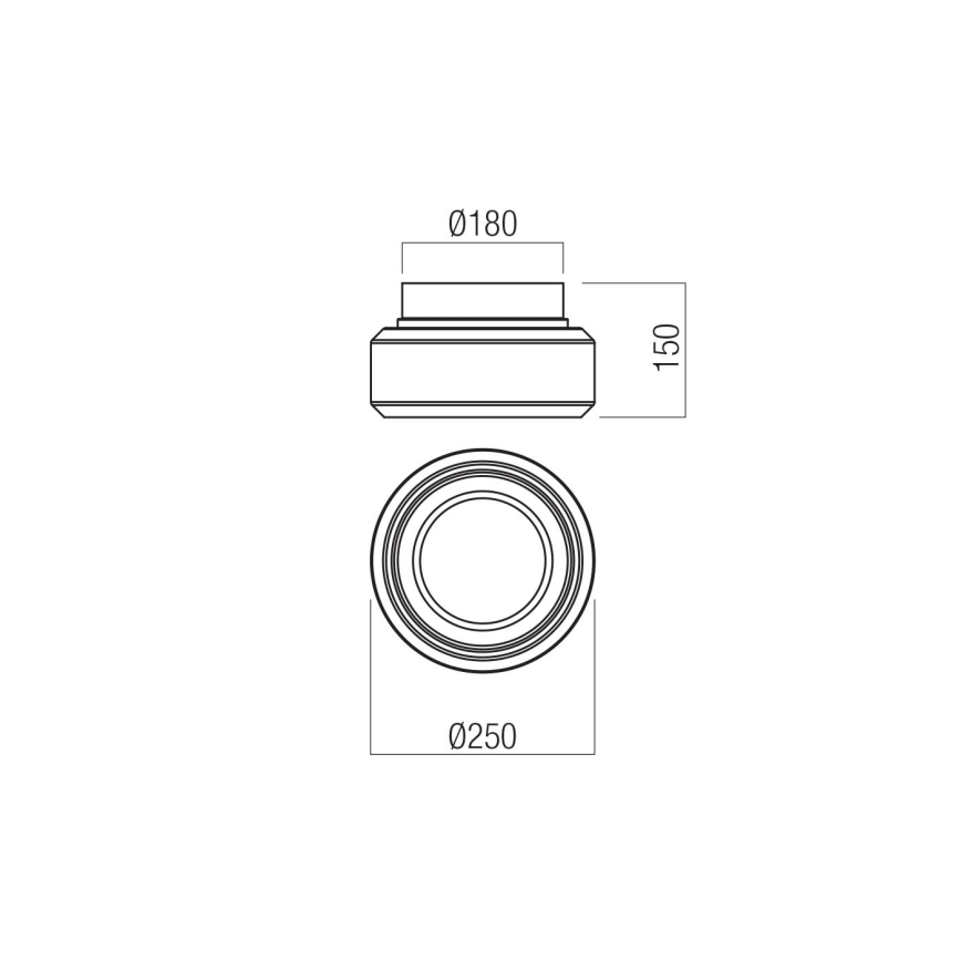 Redo 01-3588 - LED Плафониера SOLERA LED/18W/230V Ø 25 см CRI 93 3000/4000K сив