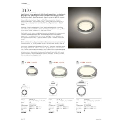 Redo 01-3589 - LED Плафониера SOLERA LED/24W/230V Ø 35 см CRI 93 3000/4000K сив