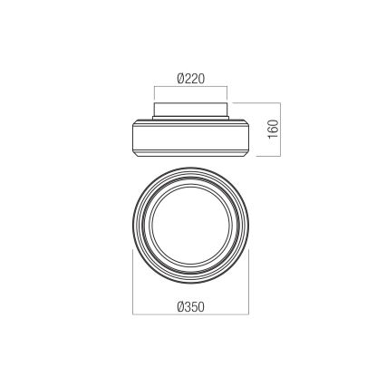 Redo 01-3589 - LED Плафониера SOLERA LED/24W/230V Ø 35 см CRI 93 3000/4000K сив