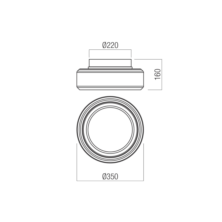 Redo 01-3589 - LED Плафониера SOLERA LED/24W/230V Ø 35 см CRI 93 3000/4000K сив
