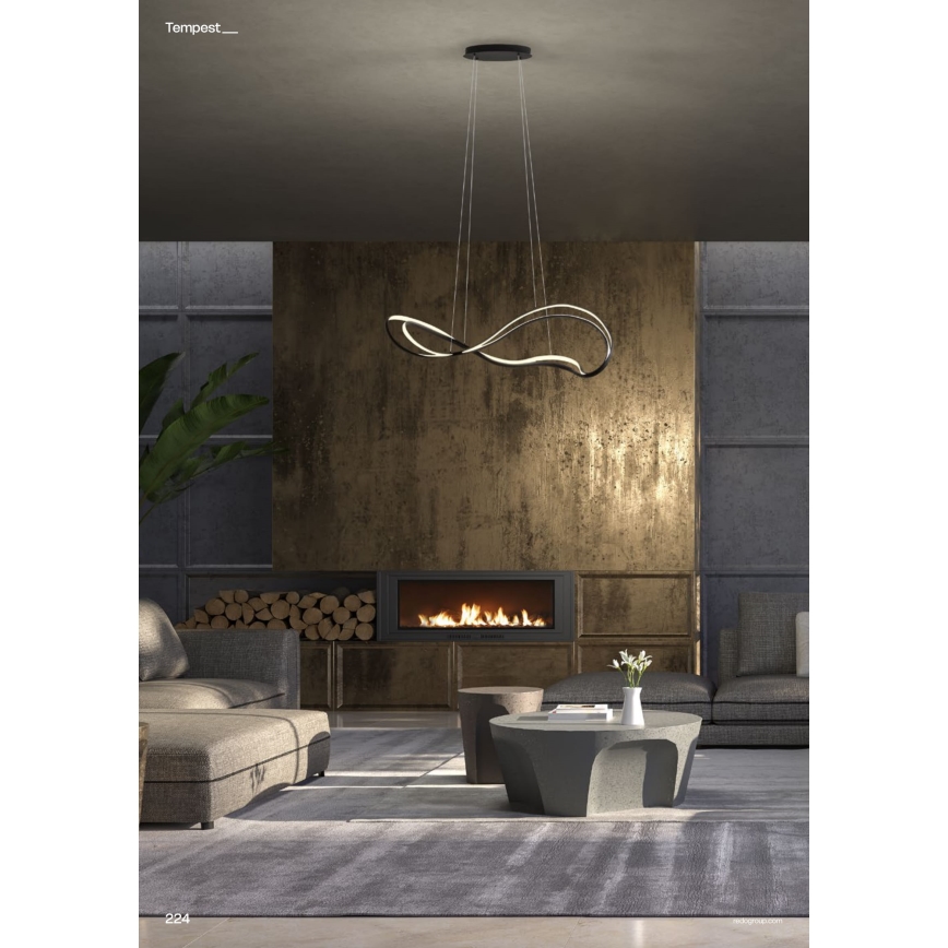 Redo 01-3599 - LED Полилей на кабел TEMPEST с възможност за димиране LED/58W/230V черен