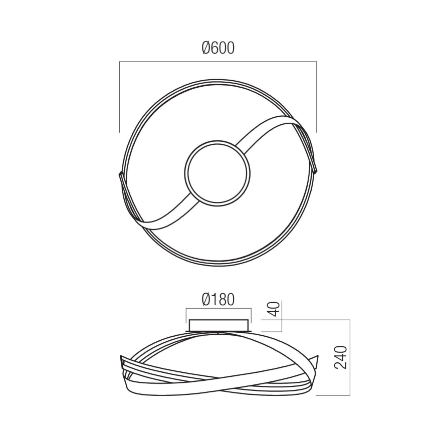 Redo 01-3613 - Димируема LED таванна лампа IMPULS LED/34W/230V Ø 60 см златна
