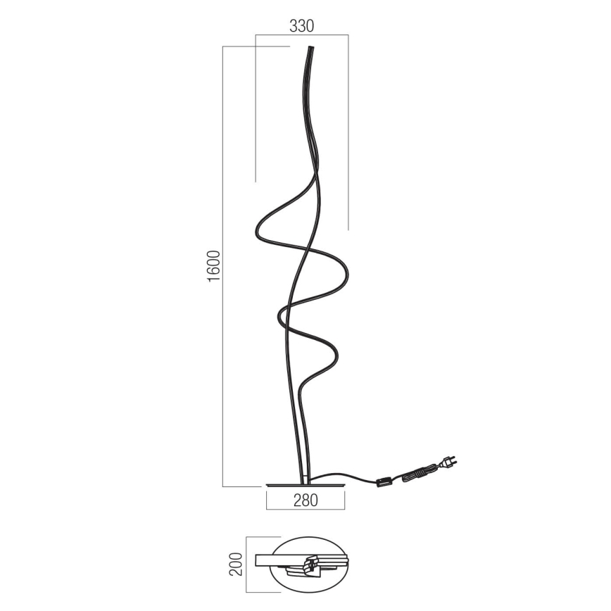 Redo 01-3625 - димируема LED подова лампа IMPULS LED/36W/230V златна