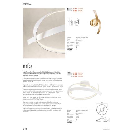 Redo 01-3626 - LED димируема подова лампа IMPULS LED/36W/230V черна