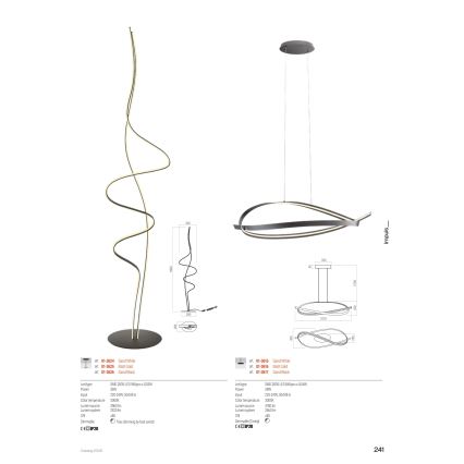 Redo 01-3626 - LED димируема подова лампа IMPULS LED/36W/230V черна