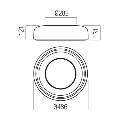 Redo 01-3721 - LED таванен плафон DIP LED/30W/230V 2700/3000/4000/5000/6500K CRI 90 Ø 48,6 cm бежово