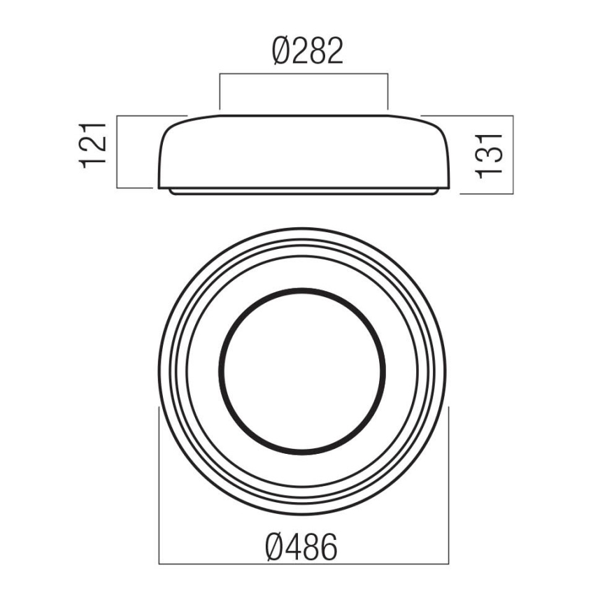 Redo 01-3722 - LED плафон DIP LED/30W/230V 2700/3000/4000/5000/6500K CRI 90 Ø 48,6 см черен