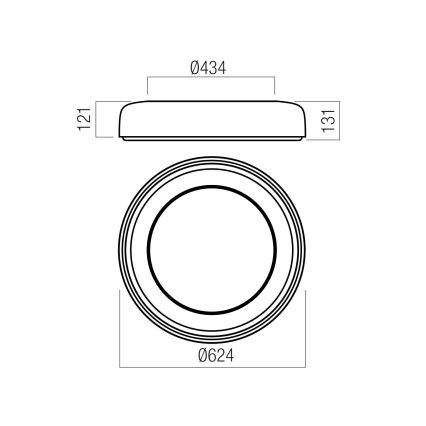 Redo 01-3723 - LED таванно осветително тяло DIP LED/40W/230V 2700/3000/4000/5000/6500K CRI 90, Ø 62,4 cm, бежово
