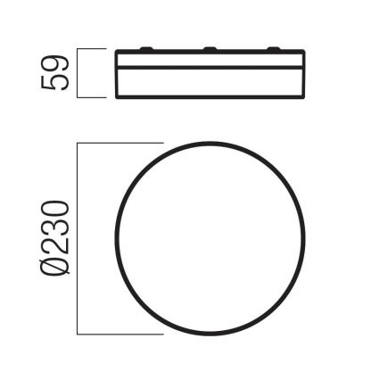 Redo 01-3735 - LED Плафон за баня FRISBI LED/12W/230V Ø 23 см CRI 90 3000/4000K IP44 черен