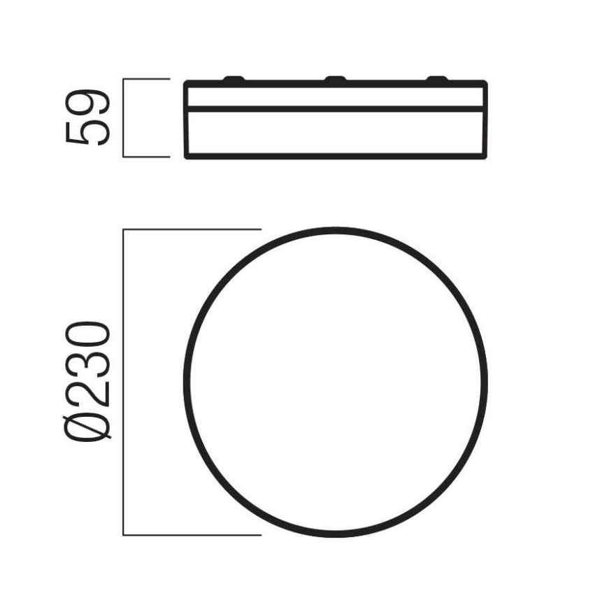 Redo 01-3735 - LED Плафон за баня FRISBI LED/12W/230V Ø 23 см CRI 90 3000/4000K IP44 черен