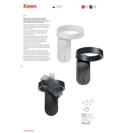 Redo 01-3763 - LED аплик KEEN LED/6W/230V CRI 90 3000K бял