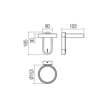 Redo 01-3764 - LED аплик KEEN LED/6W/230V CRI 90 черен