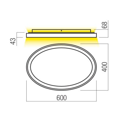 Redo 01-3806 - Димируемо таванно LED осветително тяло NOBU LED/60W/230V 3000/4000K CRI 90 бяло