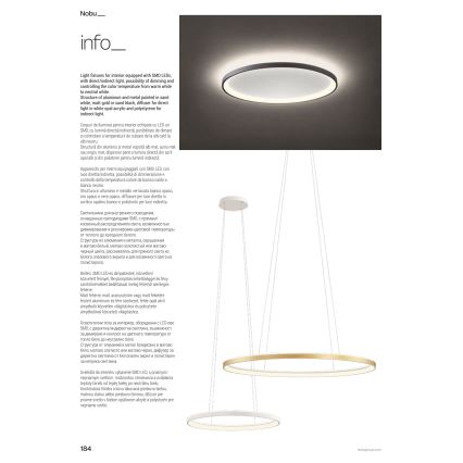 Redo 01-3807 - Димируемо LED таванно осветително тяло NOBU LED/60W/230V 3000/4000K CRI 90 златисто