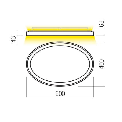 Redo 01-3807 - Димируемо LED таванно осветително тяло NOBU LED/60W/230V 3000/4000K CRI 90 златисто
