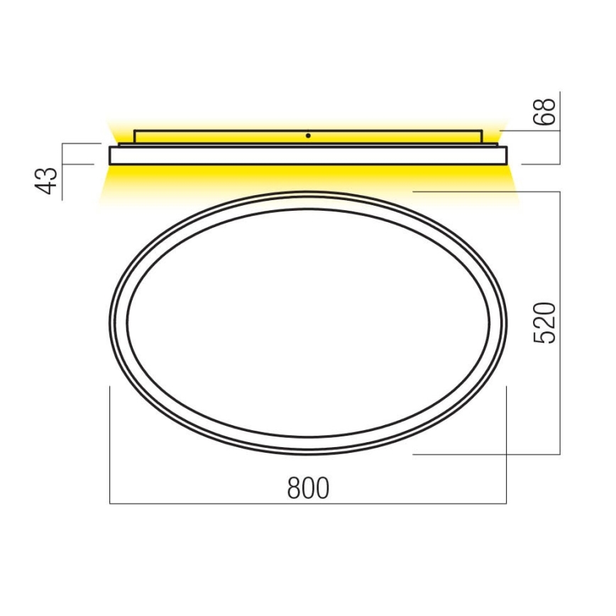 Redo 01-3810 - Димируем LED таванен плафон NOBU LED/80W/230V 3000/4000K CRI 90 златист