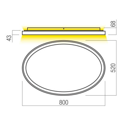 Redo 01-3811 - Димируемо LED таванно осветително тяло NOBU LED/80W/230V 3000/4000K CRI 90 черно