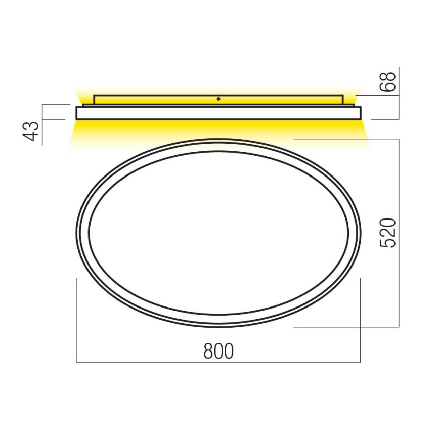 Redo 01-3811 - Димируемо LED таванно осветително тяло NOBU LED/80W/230V 3000/4000K CRI 90 черно