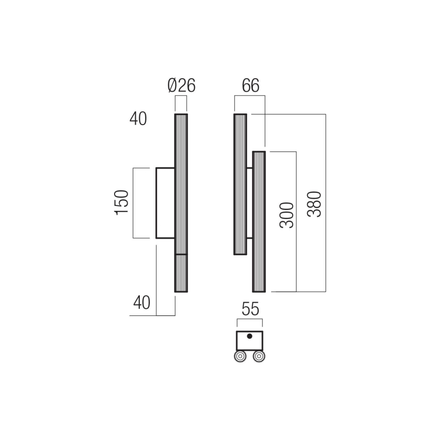 Redo 01-3852 - LED стенен аплик NIKOS 4xLED/4W/230V CRI 90 черен