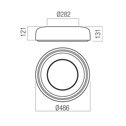 Redo 01-3940 - LED таванно осветително тяло DIP LED/30W/230V 2700/3000/4000/5000/6500K CRI 90 Ø 48,6 cm бяло