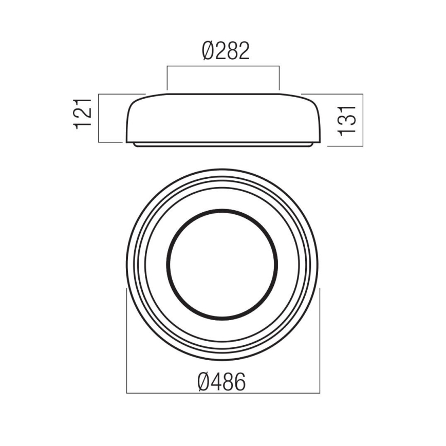 Redo 01-3940 - LED таванно осветително тяло DIP LED/30W/230V 2700/3000/4000/5000/6500K CRI 90 Ø 48,6 cm бяло