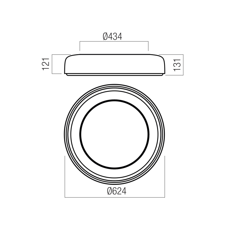 Redo 01-3941 - LED таванно осветително тяло DIP LED/40W/230V 2700/3000/4000/5000/6500K CRI 90 Ø 62,4 см бяло