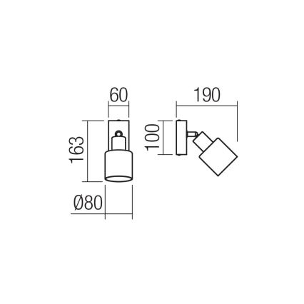 Redo 01-3984 - Спот аплик ROTIS 1xE14/15W/230V