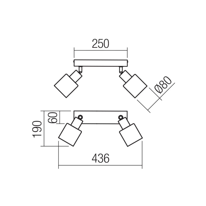 Redo 01-3985 - Спот ROTIS 2xE14/15W/230V