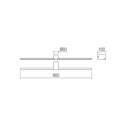 Redo 01-4036 - LED Лампа за огледало в баня ROW LED/18W/230V 90 см IP44 черен