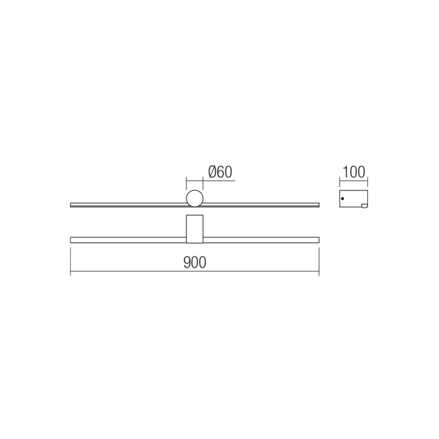 Redo 01-4036 - LED Лампа за огледало в баня ROW LED/18W/230V 90 см IP44 черен