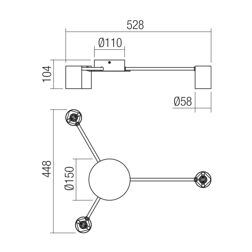 Redo 01-4050 - Спот NOA 3xGU10/10W/230V черен