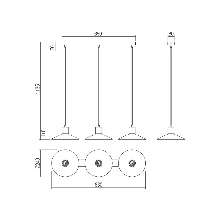 Redo 01-4056 - Пендел FRESNO 3xE27/42W/230V