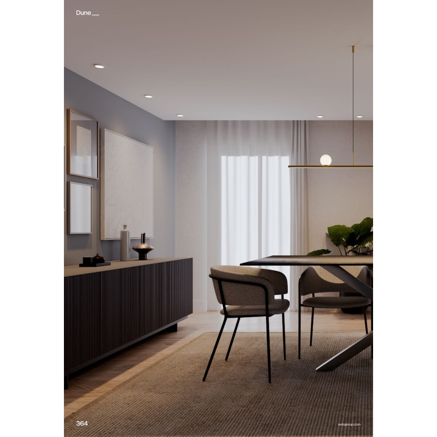 Redo 01-4301 - LED димируем полилей на кабел DUNE LED/48W/230V 3000K CRI 90 бял/златист