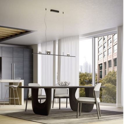 Redo 01-4302 - LED димируем пендел на кабел DUNE LED/48W/230V 3000K CRI 90 черен/опушен